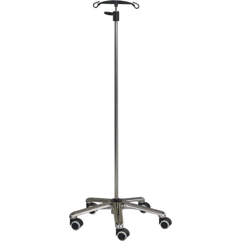 IV pole on casters H1065 Hidemar 2hook / stainless steel