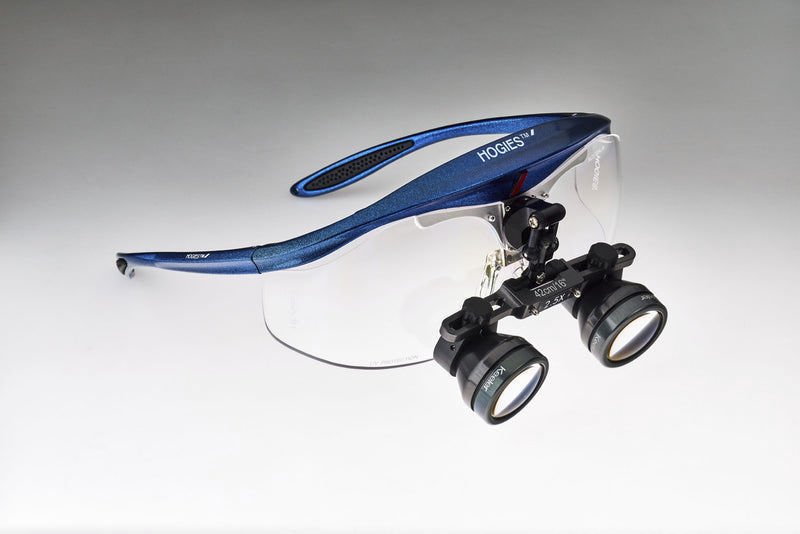 Glassestype binocular loupe Keeler Galilean Hogies with flipup