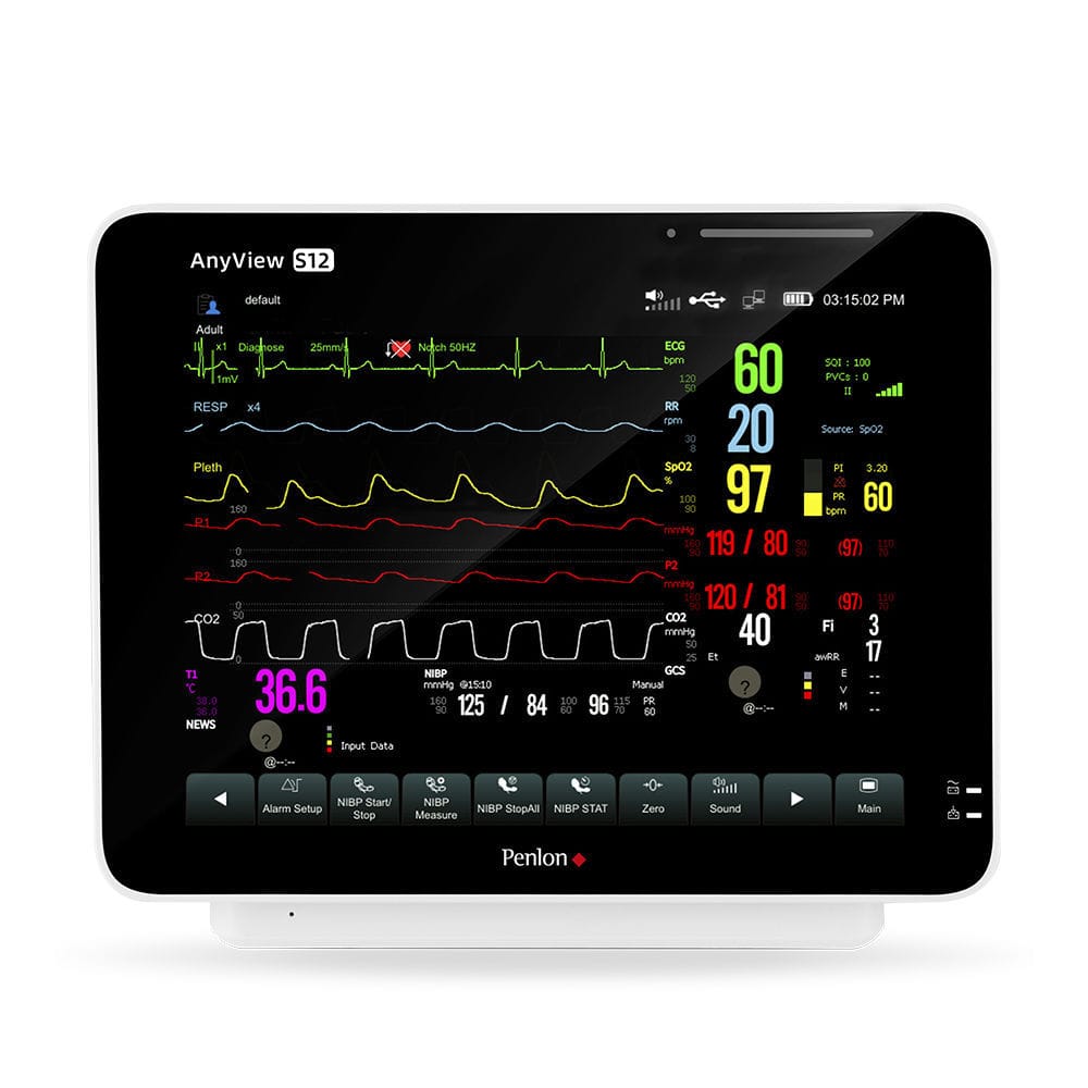 Compact Patient Monitor - AnyView S12 - Penlon - ECG / RESP / TEMP