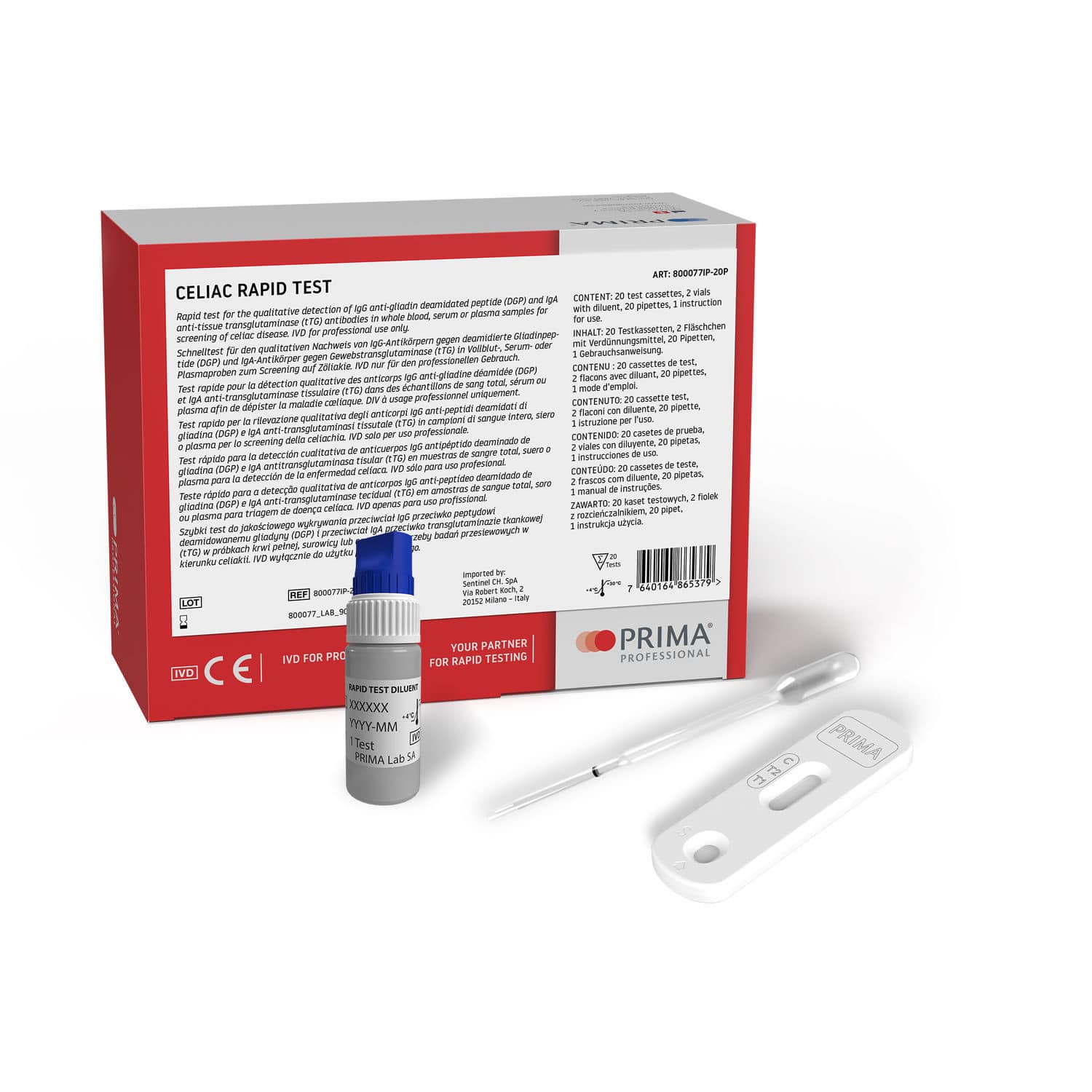 Rapid celiac disease test - 800077IP-20P - SENTINEL DIAGNOSTICS - IgA ...