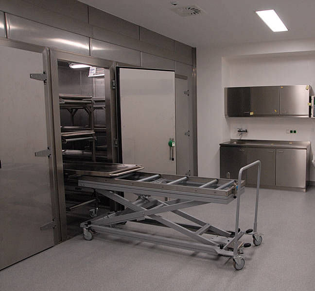 Mortuary trolley / stainless steel / lifting / hydraulic LHW HS 125