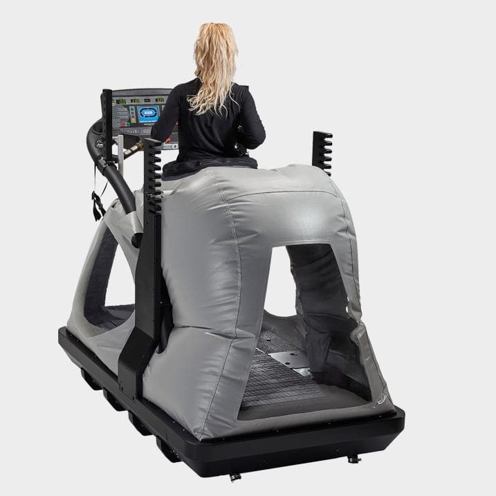 Treadmill with handrails BOOST Woodway with weight support air