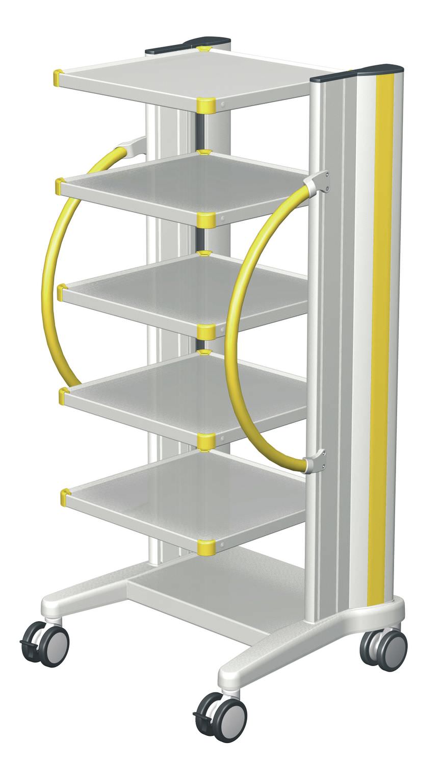 Equipment trolley / transport / endoscopy / with tray compactcart