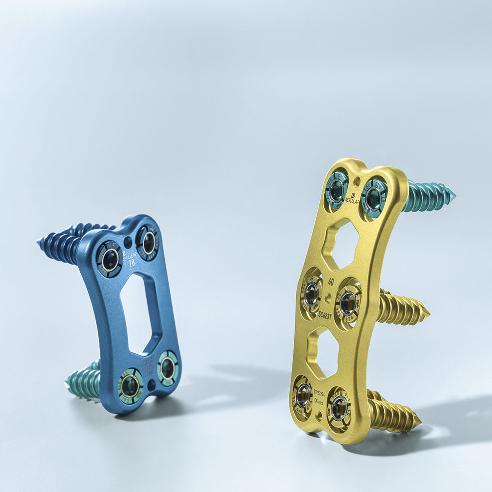 Cervical arthrodesis plate Quintex® Aesculap® locking / metallic