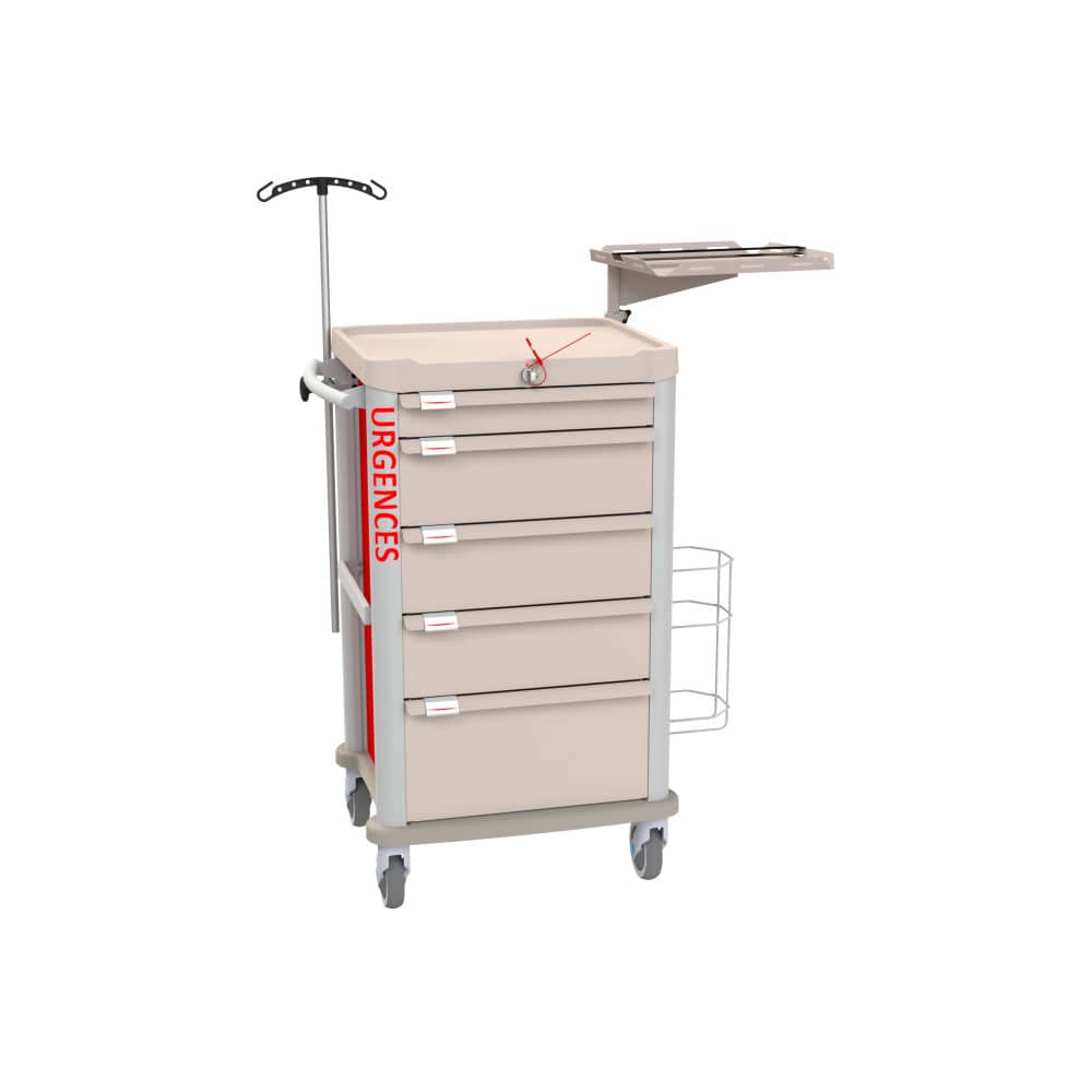Emergency cart 1005.10OP1 VILLARD defibrillator / stainless steel