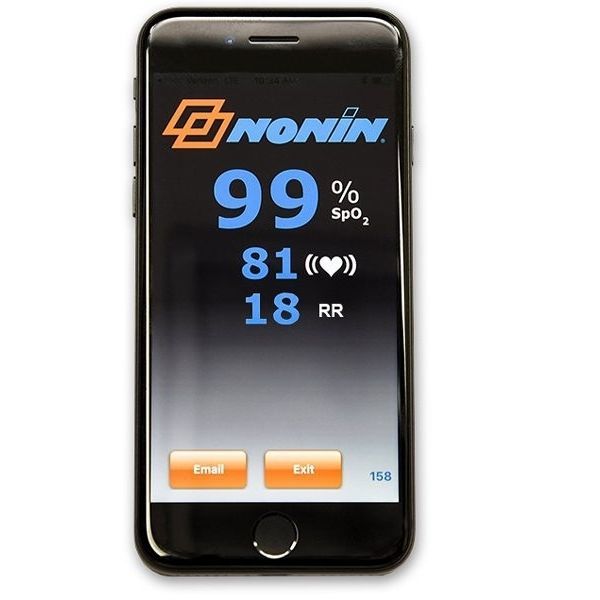 Pulse oximeter iOS application NoninConnect™ Nonin telemonitoring