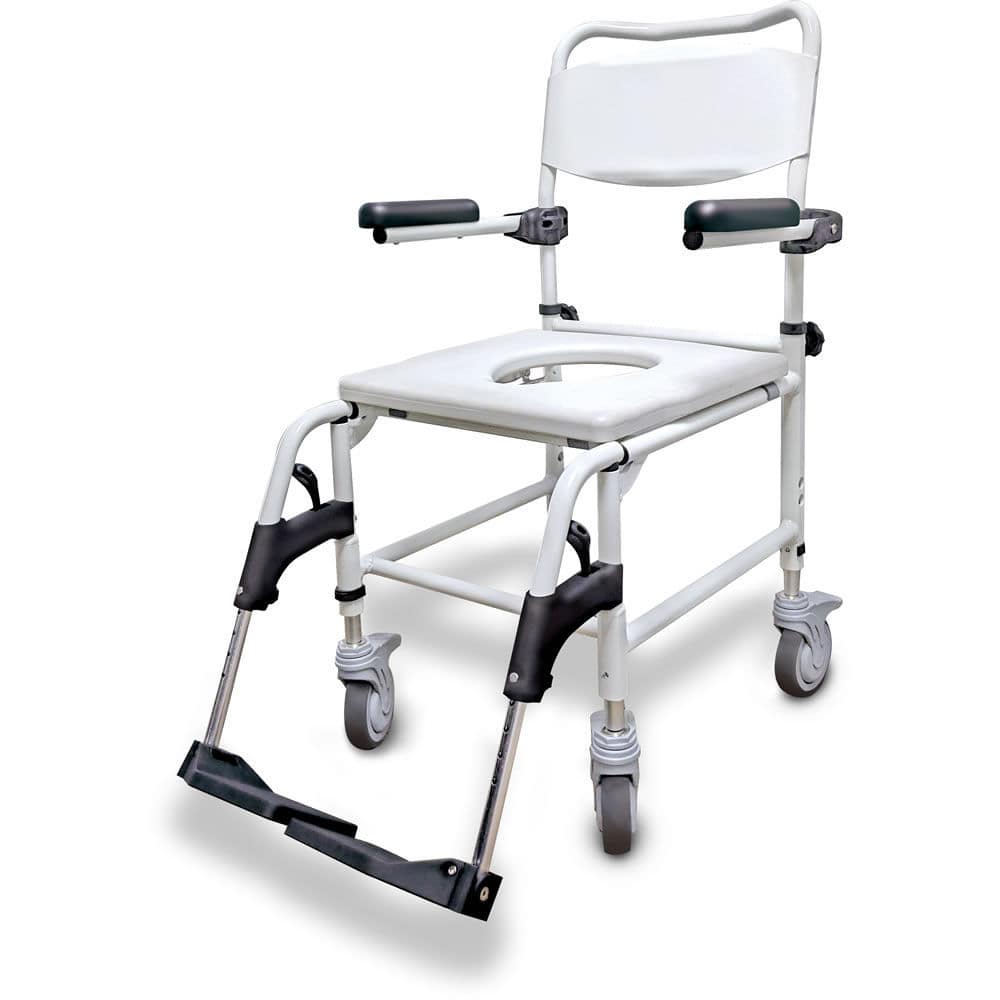 Commode chair with armrests Zorbi™ AMG Medical with bucket / on