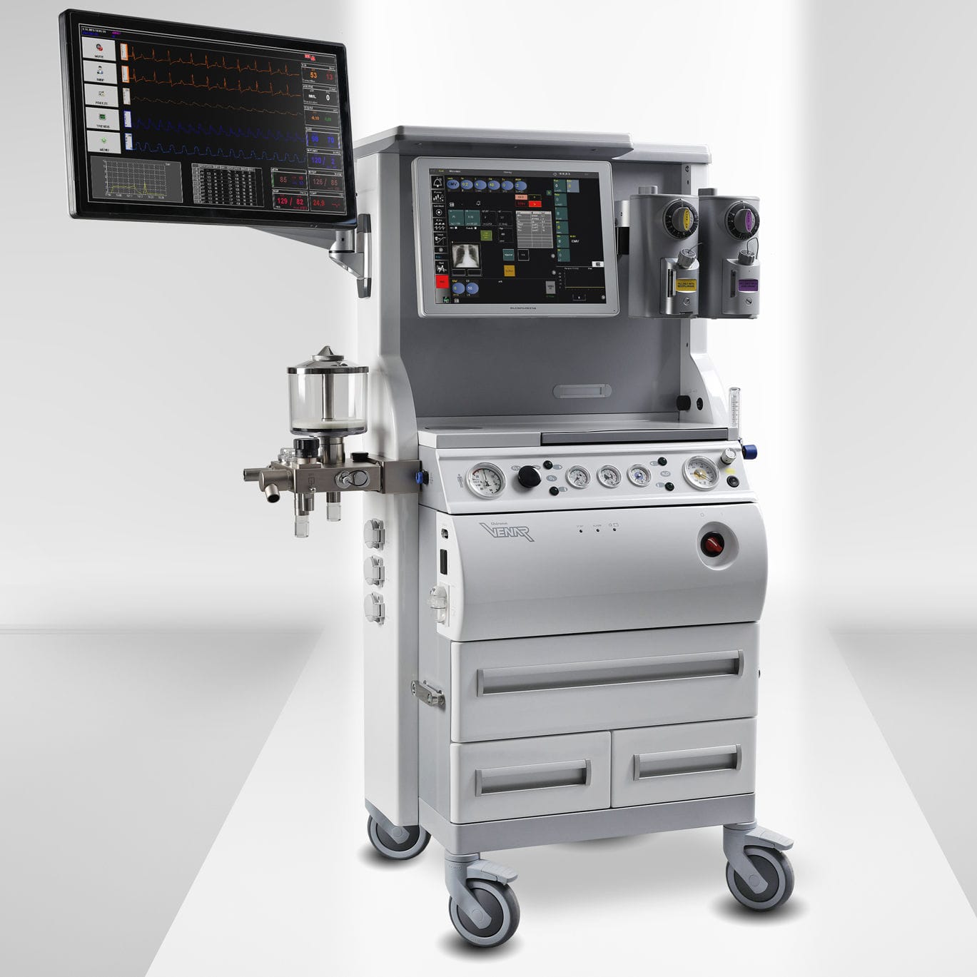 Trolleymounted anesthesia workstation VENAR OMEGA CHIRANA with