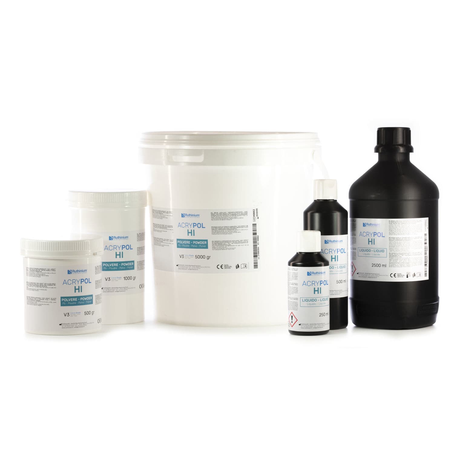 Pmma Powder Form PMMA dental material - ACRY POL HI - Ruthinium Group - for dental ...