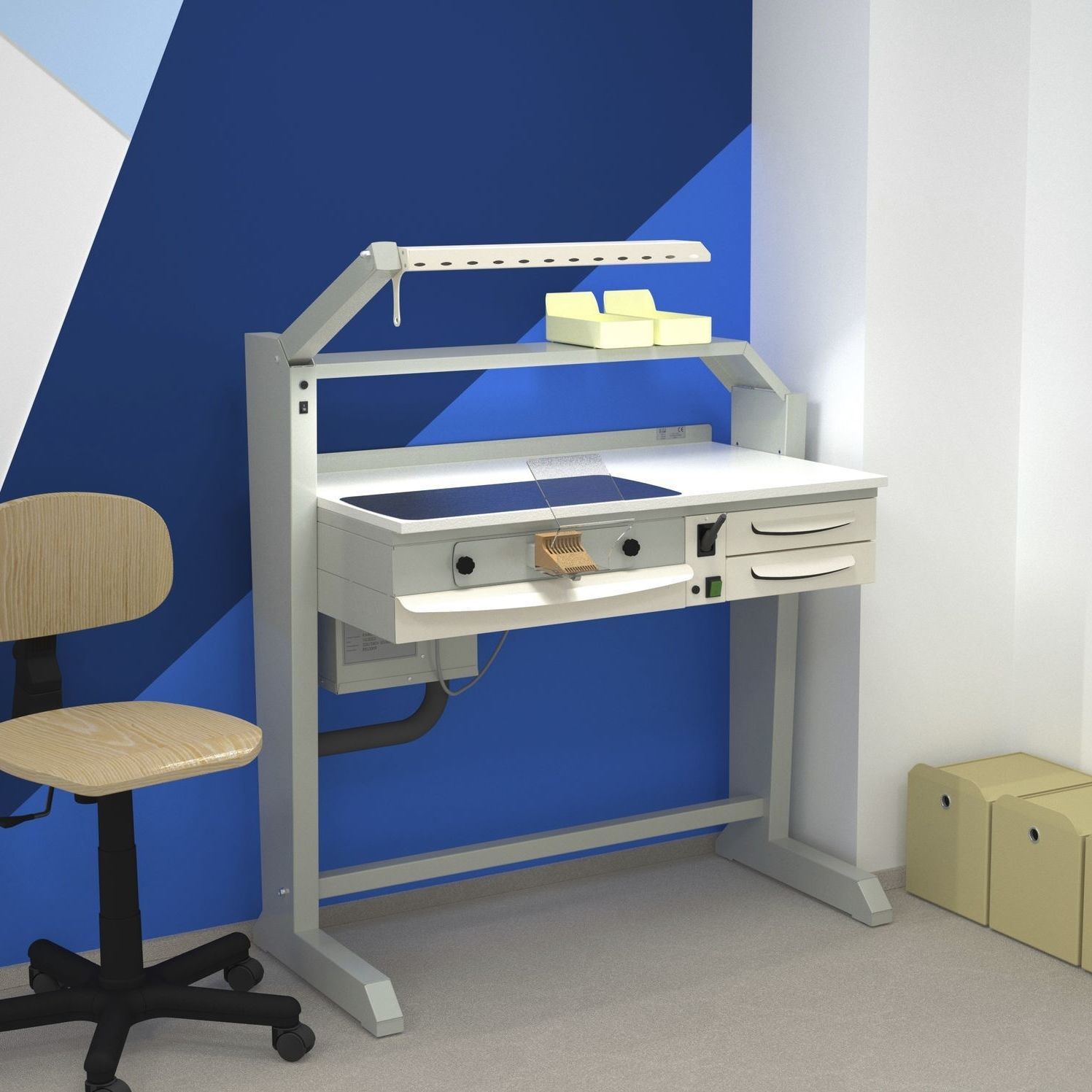 Dental laboratory workstation with light - Tekno - ERIO - freestanding