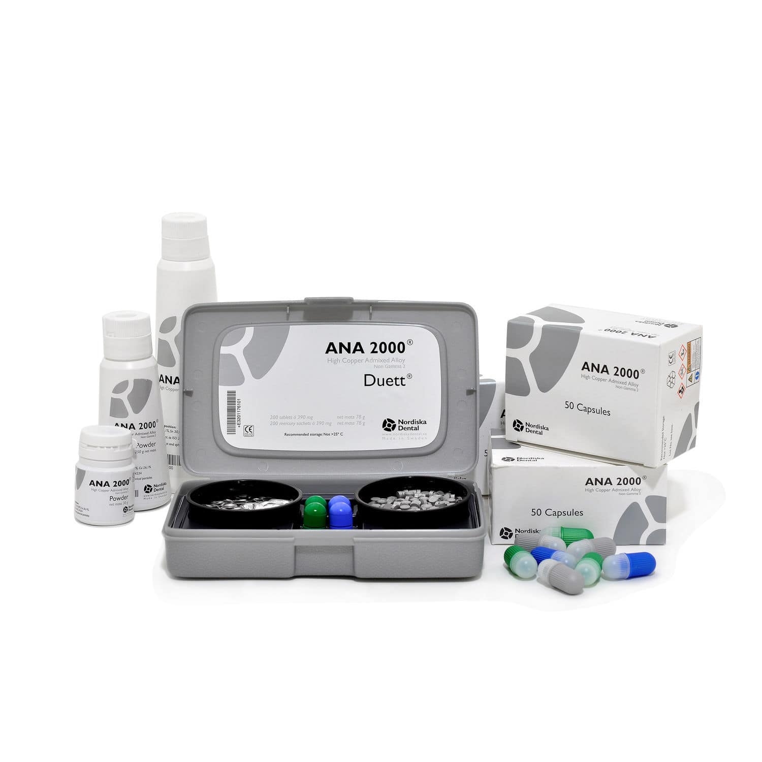 Amalgam dental material ANA 2000® Nordiska Dental AB for dental restorations / powder