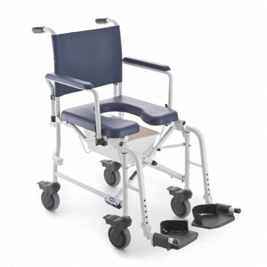 Shower chair - Lima - Invacare - with armrests / on casters / with footrest