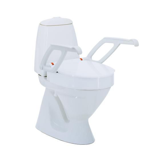 Raised toilet seat with armrests Aquatec 90000 Invacare with lid