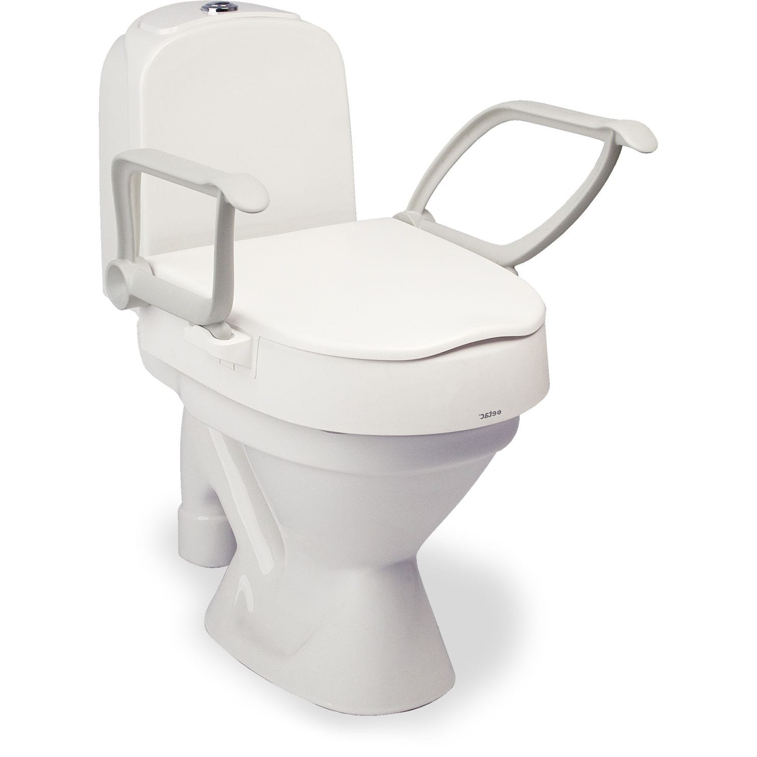 Raised toilet seat with armrests Cloo Etac heightadjustable
