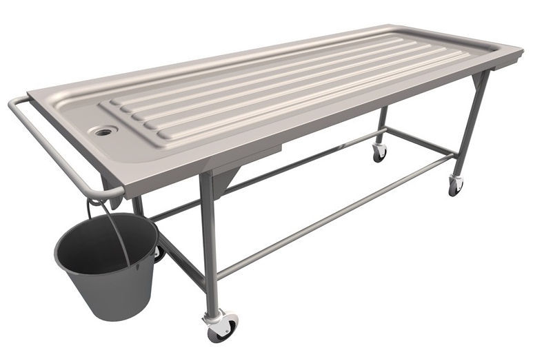 Stainless steel embalming table / on casters LEEC