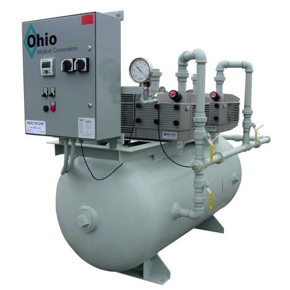 Medical vacuum system D100T2V80 Ohio Medical rotary vane / oilfree