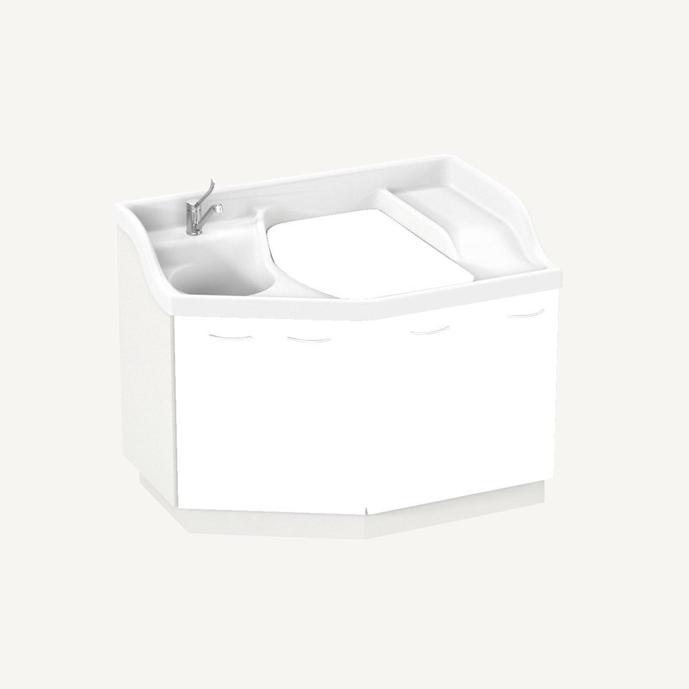 Changing station with bath MICROCRÈCHE Loxos with storage boxes