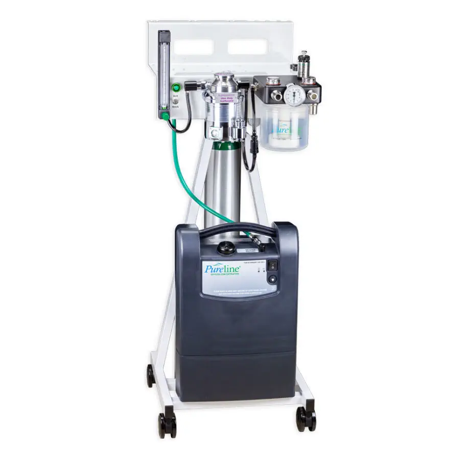 Trolley-mounted veterinary anesthesia workstation - Pureline