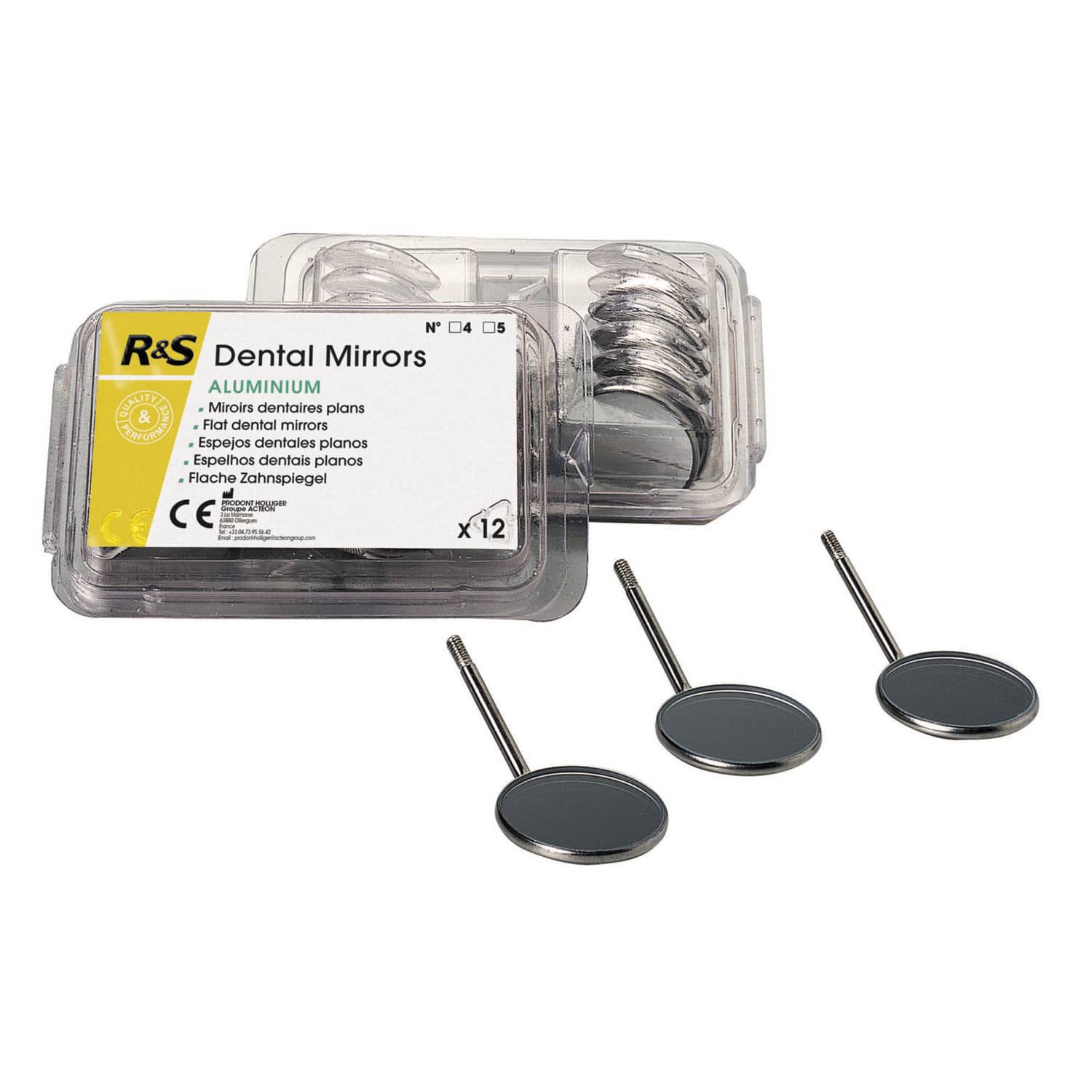 Dental mirror 210649 R&S autoclavable / stainless steel / rhodium