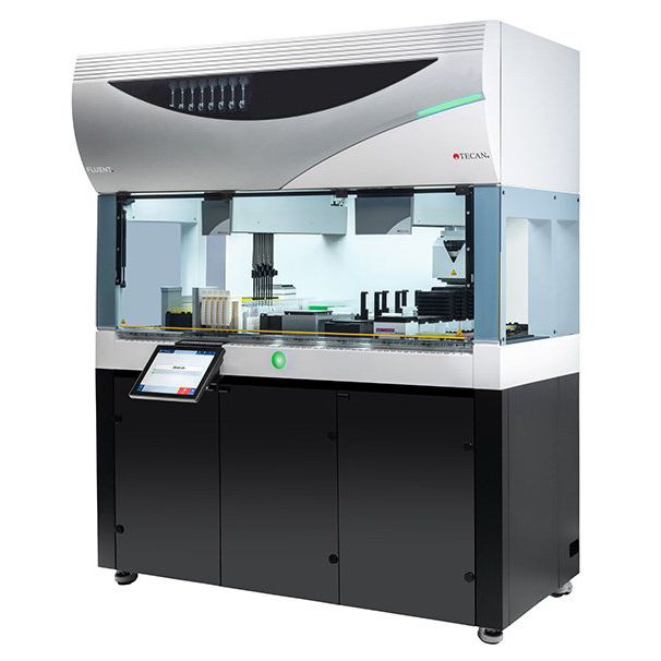 Pipetting laboratory automation system Fluent® Tecan with barcode