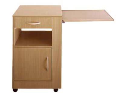 Bedside Table On Casters With Integrated Over Bed Table Palma