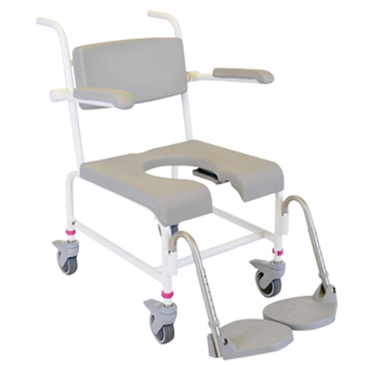Shower chair M2 STANDARD HMN on casters / with cutout seat