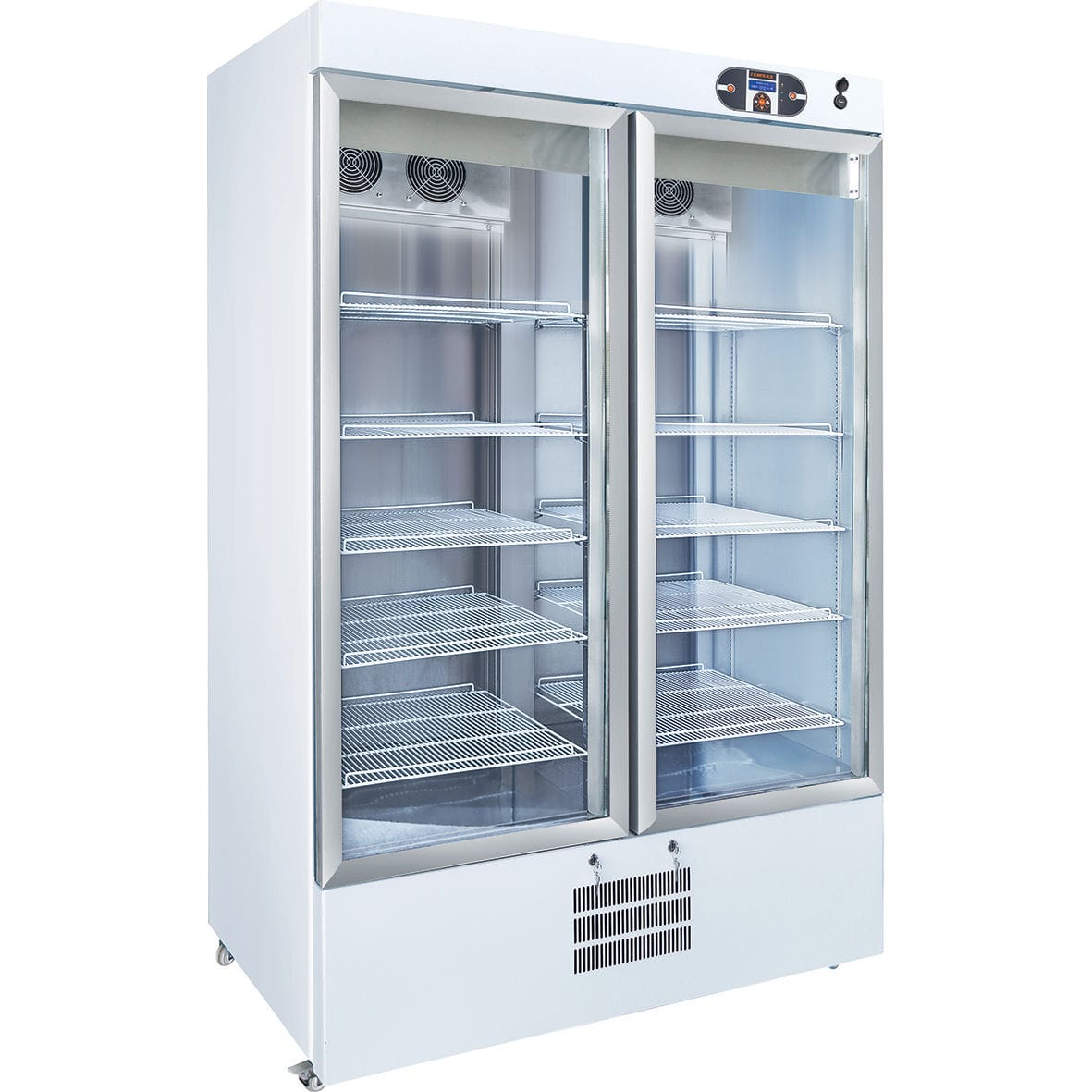 Pharmacy refrigerator - EKT 1450 - EMSAS - cabinet / on casters / 2-door