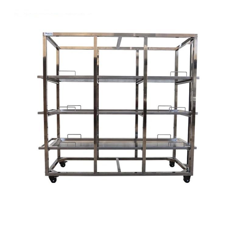 Body tray storage rack - GA503S - Rooe Medical - stainless steel