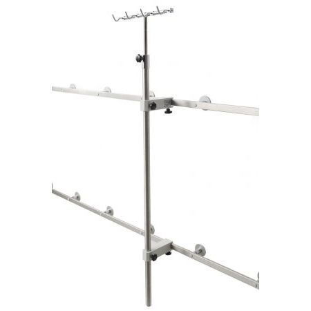 Rail-mounted IV pole - INMED S.A. - 4-hook / stainless steel