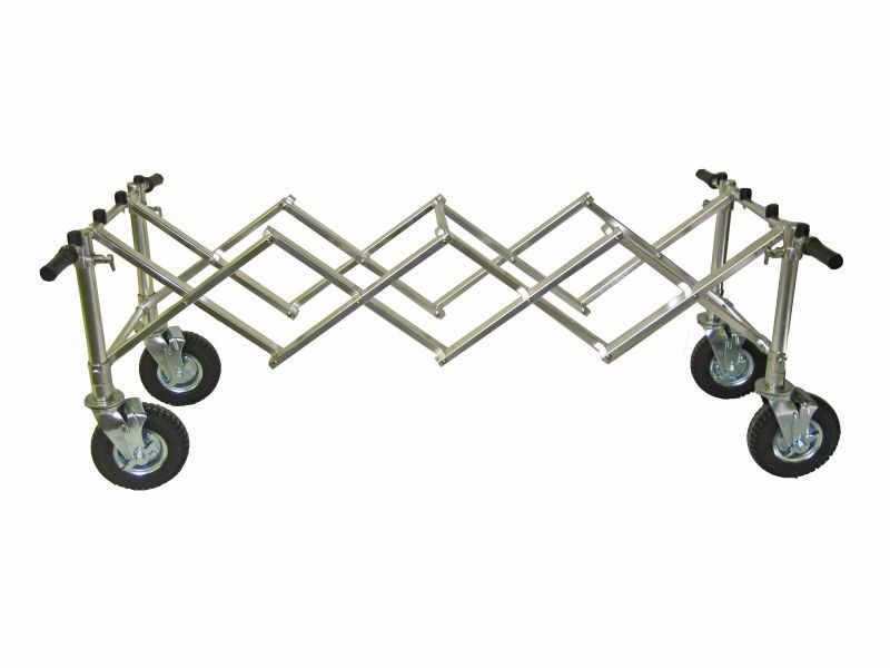 TECHTONGDA Folding Coffin Cart Casket Truck Church Funeral Mortuary Trolley Stainless Steel