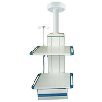 Supply column / ceiling-mounted / with shelves...