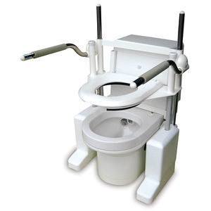 raised toilet seat with armrests