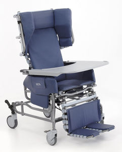 patient chair on casters / height-adjustable / with legrest / tilting
