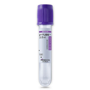 cylindrical collection tube / plastic / K3-EDTA / disposable