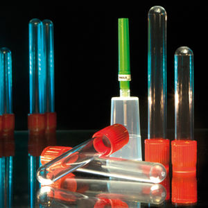cylindrical collection tube / serum / with clot activator