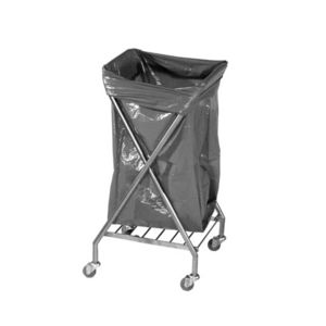 transport trolley / waste / 1-bag / stainless steel