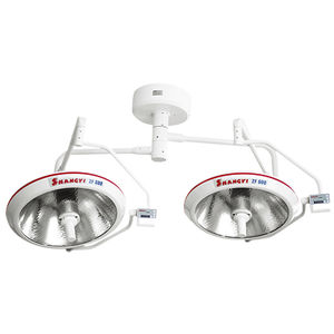 ceiling-mounted surgical light / halogen / with control panel / 2-arm