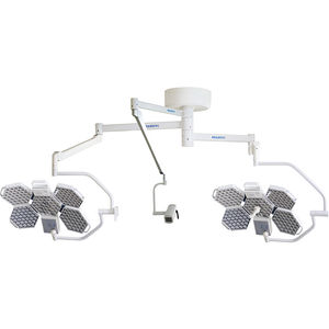 ceiling-mounted surgical light / LED / with control panel / with video camera