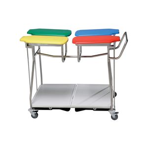 transport trolley / dirty linen / 4-bag / stainless steel