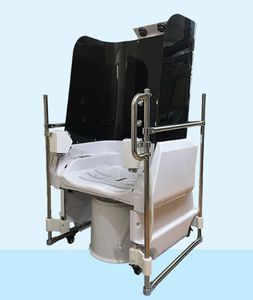 shower chair / with armrests / on casters / with backrest