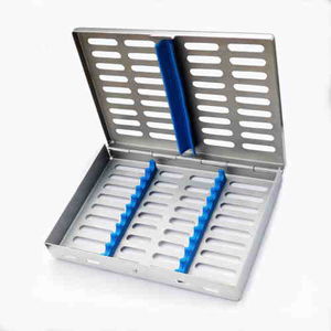 Sterilization Cassette Tray For Dental Instruments - Holds 5,7,10,15 Or 20 Pieces, Stainless Steel With Lock