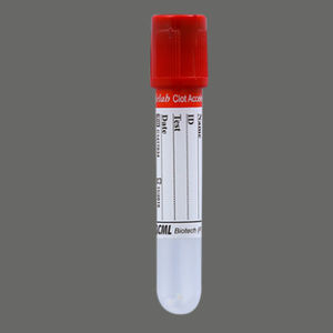 cylindrical collection tube / with clot activator
