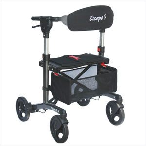 4-caster rollator / with seat / with basket / folding