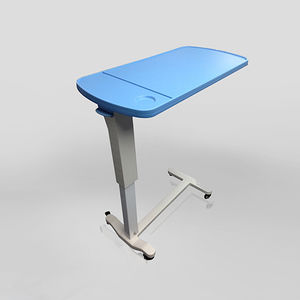 overbed table on casters / height-adjustable / manually operated