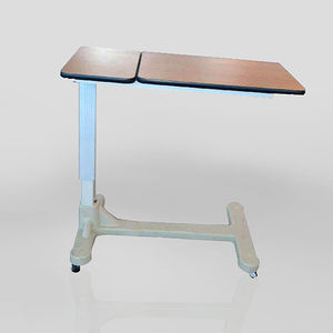 overbed table on casters / height-adjustable / manually operated