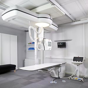 radiography system / digital / for multipurpose radiography / with ceiling-suspended bucky