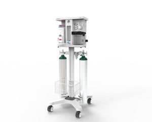 trolley-mounted veterinary anesthesia workstation