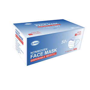 ASTM LEVEL 2 Disposable Medical Face Mask MADE IN CANADA, 3 Layer,  Comfortable Earloops and Adjustable Nose Bridge Strip, Pack of 50 (BLUE)