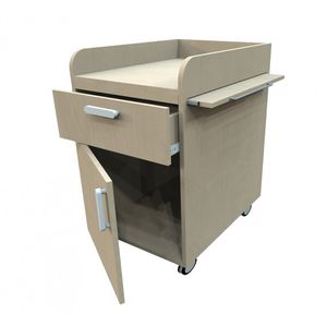 changing station with storage boxes
