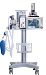 trolley-mounted veterinary anesthesia workstation